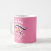 Bleibe Trippy Eye Pink Floral Psychedelic Kaffeetasse (Vorderseite Links)