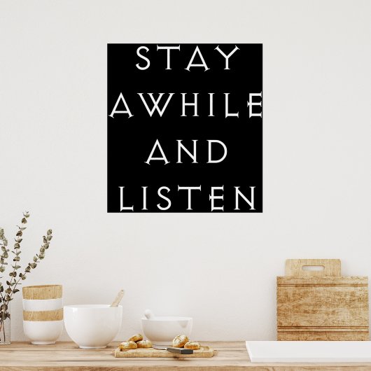 Bleibe und hör zu poster (Küche)