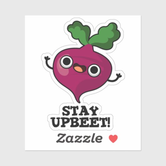 Bleibe Upbeet Funny Veggie Beet Pun Aufkleber (Blatt)