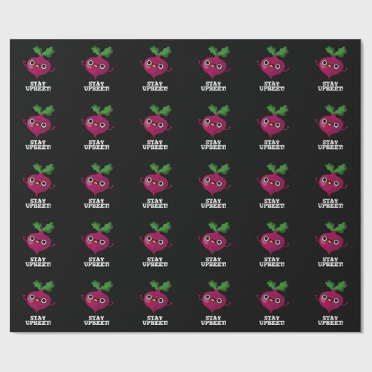 Bleibe Upbeet Funny Veggie Beet Pun Dark BG Geschenkpapier (Flach)