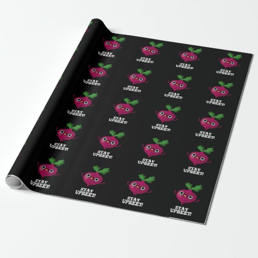 Bleibe Upbeet Funny Veggie Beet Pun Dark BG Geschenkpapier (Ungerollt)