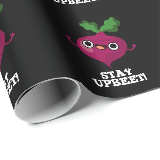 Bleibe Upbeet Funny Veggie Beet Pun Dark BG Geschenkpapier (Rolleneckpunkt)