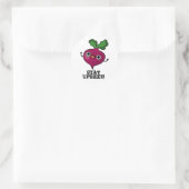 Bleibe Upbeet Funny Veggie Beet Pun Runder Aufkleber (Tasche)