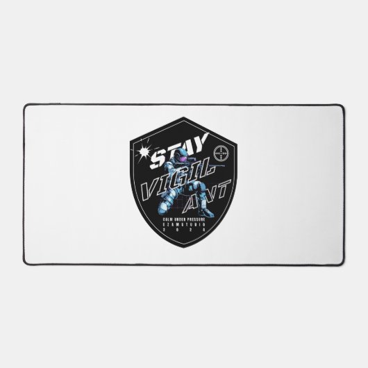 "Bleibe Vigilant - Bold Motivierend Design" Schreibtischunterlage (Vorderseite)