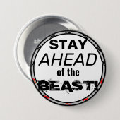 Bleibe vor der Beast Red Black Geometric Button (Vorne & Hinten)