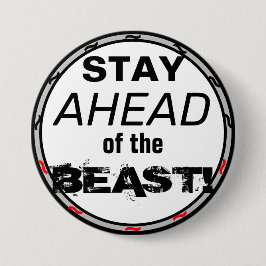 Bleibe vor der Beast Red Black Geometric Button