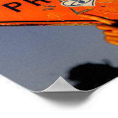 Bleibe vorhanden, Orange Road Sign Graffiti Poster (Ecke)