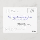 Bleibe Warm - Kabine der Liebe - Ihre Worte Postkarte (Rückseite)