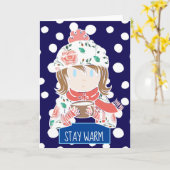 Bleibe Warm Karte (Gelbe Blume)