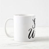 Bleibe warme Worte Typografie Kaffeetasse (Links)
