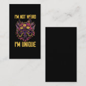 Bleibe Weiard I'm Unique Kawaii Kitty Cat Monster Visitenkarte (Vorne/Hinten)