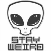 Bleibe Weird Alien Head Aufkleber (Vorderseite)