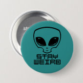 Bleibe Weird Alien Head Button (Vorne & Hinten)