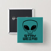 Bleibe Weird Alien Head Button (Vorne & Hinten)