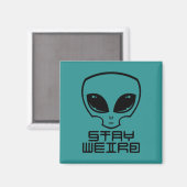 Bleibe Weird Alien Head Magnet (Vorderseite/Rückseite)