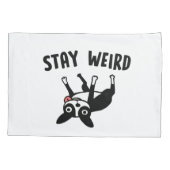 Bleibe Weird Funny Boston Terrier Dog Kissenbezug (Rückseite)