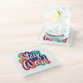 Bleibe Weird Glasuntersetzer (Schrägansicht)