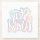 Bleibe Weird Glasuntersetzer (Rückseite)