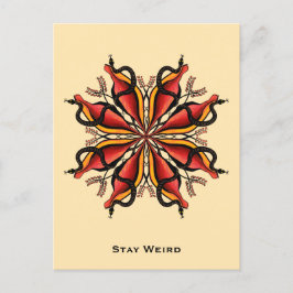 Bleibe Weird - Goth Snakes Blume Tattoo Style Postkarte