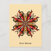 Bleibe Weird - Goth Snakes Blume Tattoo Style Postkarte (Vorderseite)