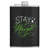 Bleibe Weird Introvert, Geek, Nerd Flachmann (Vorderseite)