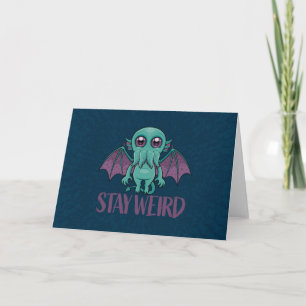 Bleibe Weird Niedlich Cthulhu Monster Karte