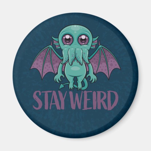 Bleibe Weird Niedlich Cthulhu Monster Magnet (Vorne)