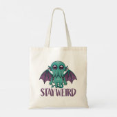 Bleibe Weird Niedlich Cthulhu Monster Tragetasche (Rückseite)