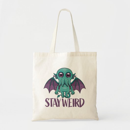 Bleibe Weird Niedlich Cthulhu Monster Tragetasche (Vorne)