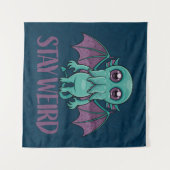 Bleibe Weird Niedlich Cthulhu Monster Wandteppich (Vorderseite (Horizontal))