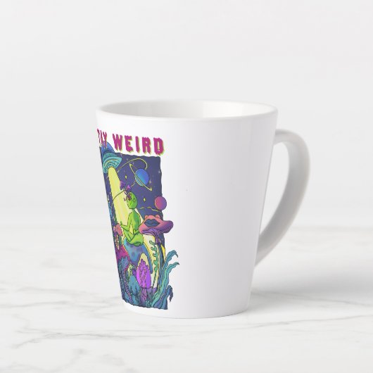 Bleibe Weird Psychedelic UFO Milchtasse (Rechte Ecke)