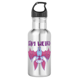 Bleibe Weird Quirky Albino Vampire Bat Cartoon Edelstahlflasche