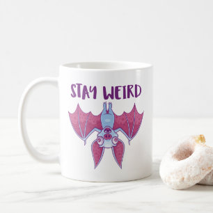 Bleibe Weird Quirky Albino Vampire Bat Cartoon Kaffeetasse