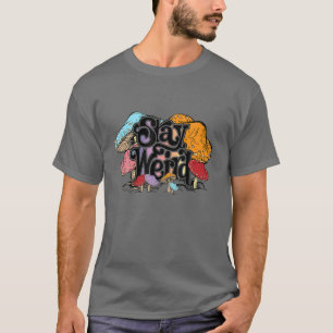 Bleibe Weiß Hippie Mushrooms Camping Psychedelic  T-Shirt