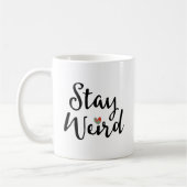 Bleibe Whimsikale Typografie mit Herz Kaffeetasse (Links)