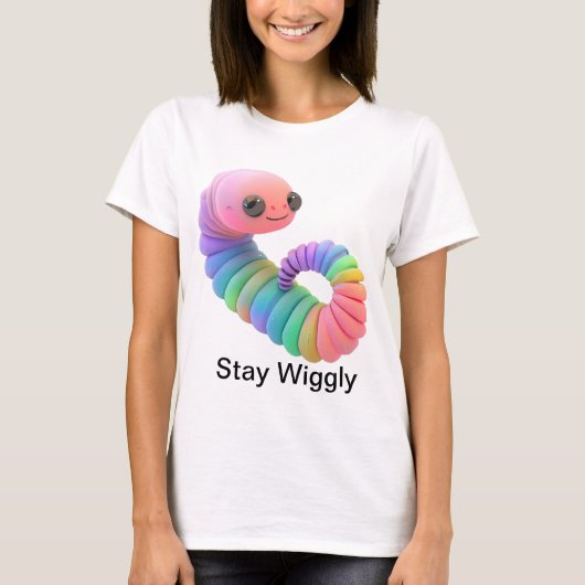 Bleibe Wiggly - Rainbow Worm Niedlich Women's T - T-Shirt (Vorderseite)