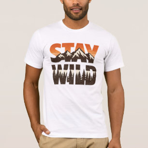 Bleibe Wild Abenteuer im Vintage-Bergwald T-Shirt
