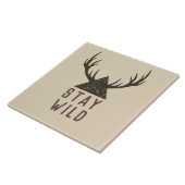 Bleibe Wild Antlers Typografie Fliese (Seite)