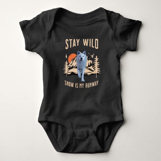 Bleibe Wild Arctic Wolf Baby Strampler (Vorderseite)