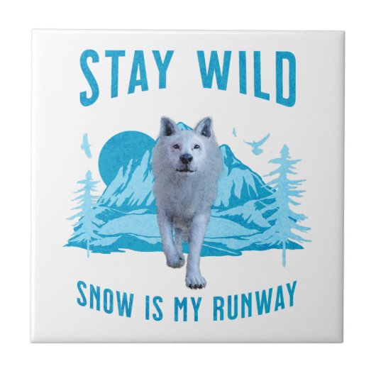Bleibe Wild Arctic Wolf Fliese (Vorderseite)