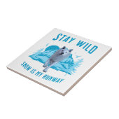 Bleibe Wild Arctic Wolf Fliese (Seite)