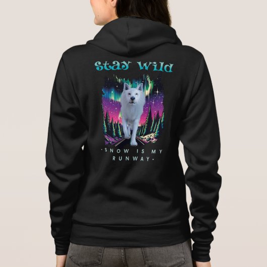 Bleibe Wild Arctic Wolf Hoodie (Rückseite)