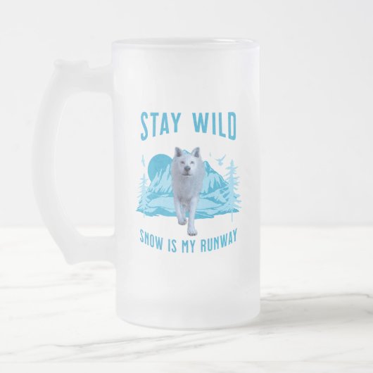 Bleibe Wild Arctic Wolf Mattglas Bierglas (Links)