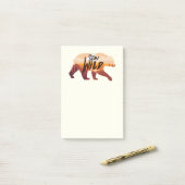Bleibe Wild Bear Post-it Klebezettel (Auf Schreibtisch)