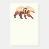 Bleibe Wild Bear Post-it Klebezettel (Vorderseite)