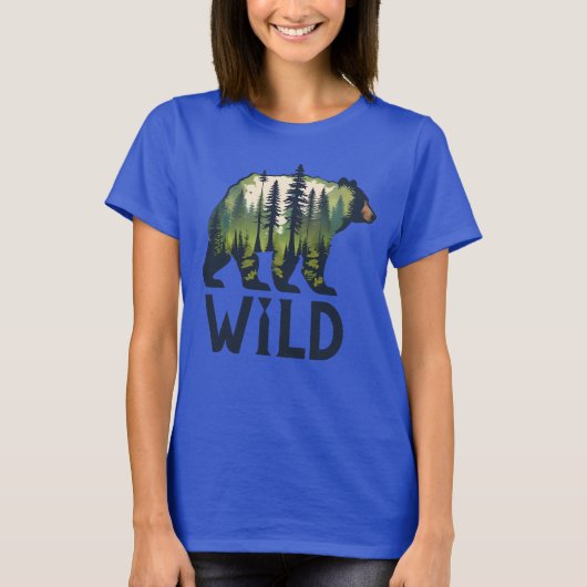 Bleibe Wild Bear T-Shirt - Abenteuer wartet! (Vorderseite)
