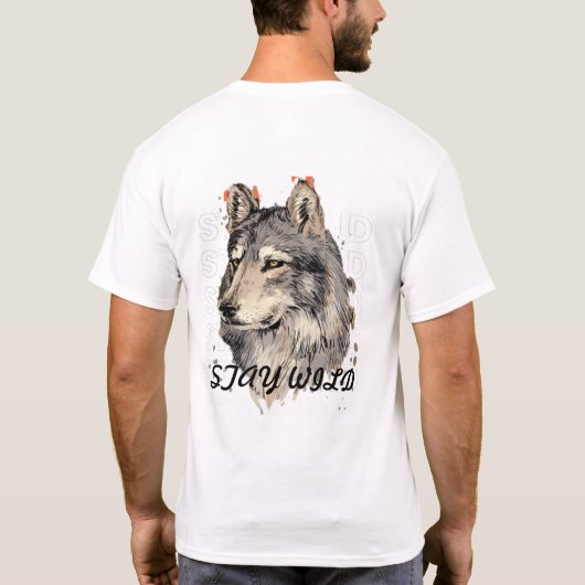 Bleibe Wild Bleibe Gratis Hund T-Shirt (Rückseite)