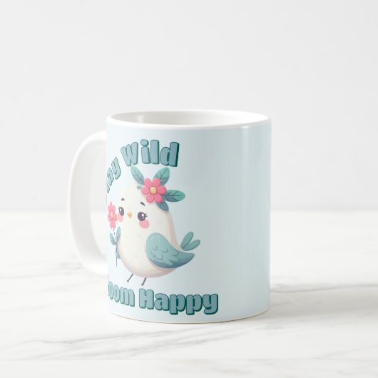 Bleibe Wild Bloom Happy Kaffeetasse (Vorderseite Links)