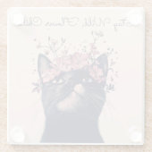 Bleibe Wild, Blume Child Cat Floral Boho Glasuntersetzer (Rückseite)