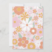 Bleibe Wild Blume Kind Retro Blumengeburt Einladung (Rückseite)